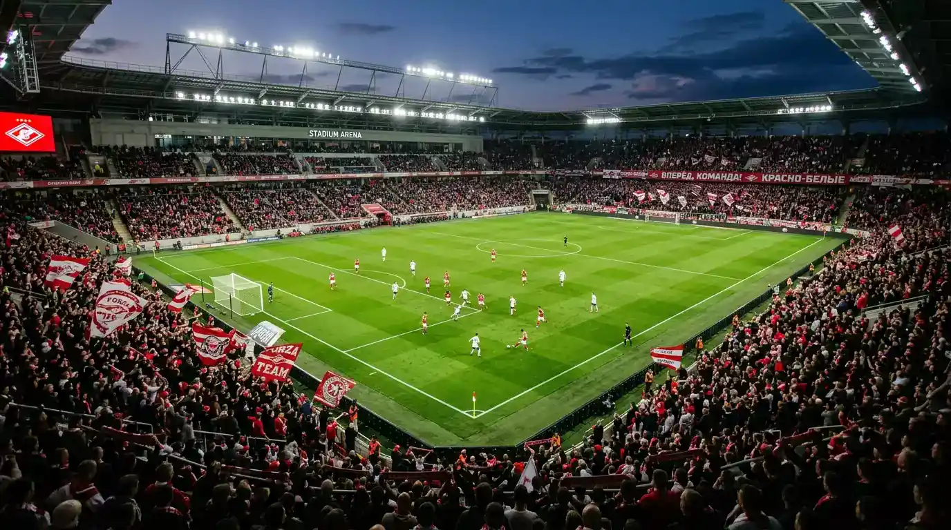 Fodboldstadion med danske fans ved en Superliga-kamp som symbol på sportsvæddemål i Danmark